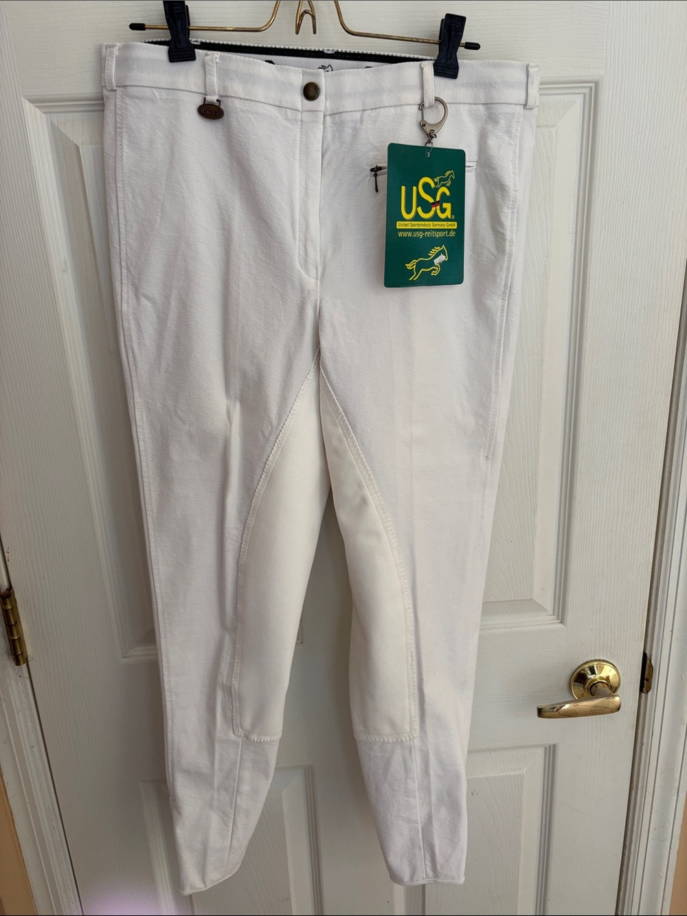 USG Women’s White Equestrian Riding Breeches horse riding pants nwt size 34 NEW!
